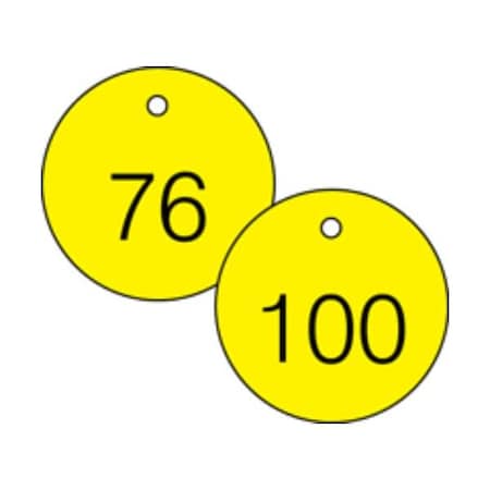 Accuform Engraved Numbered Tags, RP-Plastic, 0.075 in H x 3-1/4 in W, 25 PK TDG364YL